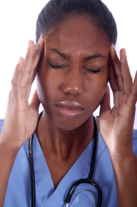 Stressed out nurse needs meditation